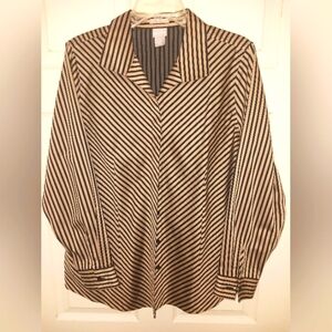 Chico's Blouse Brown and Black Size 2